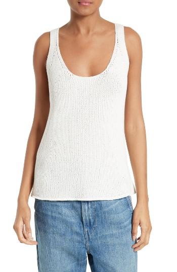 Women's Vince Lattice Stitch Cotton Tank