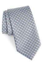 Men's Salvatore Ferragamo Flag Print Silk Tie, Size - Grey