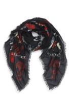 Men's Alexander Mcqueen Ramson Wool & Silk Scarf, Size - Black
