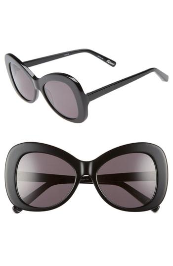 Women's Elizabeth And James Palmer 54mm Butterfly Sunglasses - Black/ Smoke