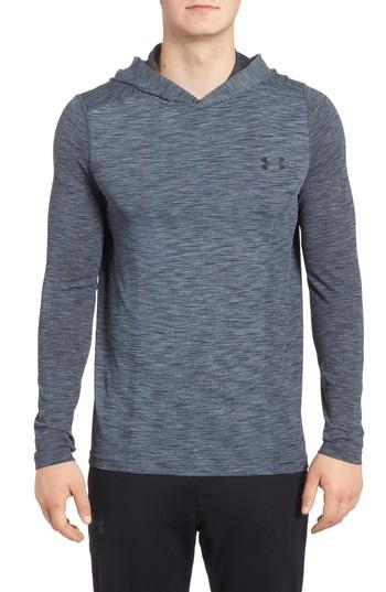 Men's Under Armour Threadbone Fitted Seamless Hoodie, Size - Grey