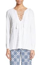 Women's St. John Collection Fil Coupe Lace-up Tunic - White