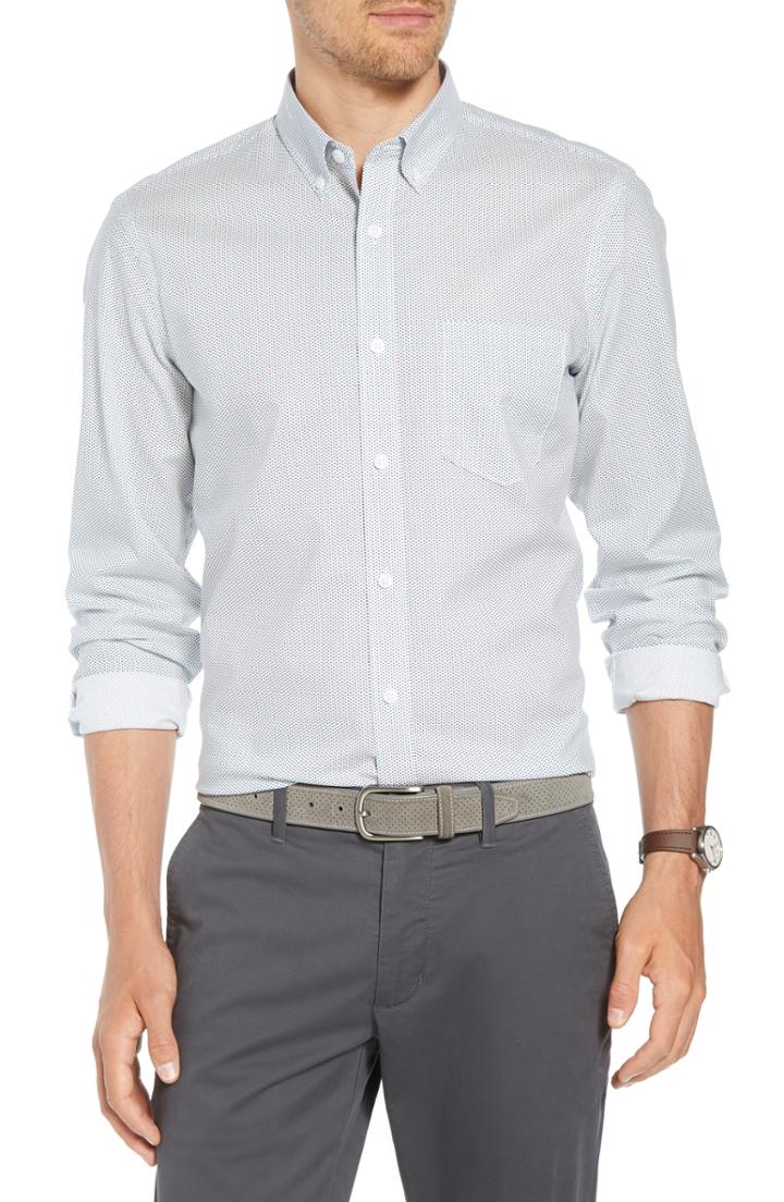 Men's 1901 Trim Fit Multi Dot Sport Shirt, Size - White