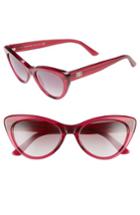 Women's Balenciaga 54mm Gradient Cat Eye Sunglasses - Shiny Red/ Gradient Bordeaux