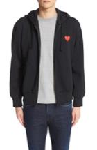 Men's Comme Des Garcons Play Zip-up Hoodie - Black