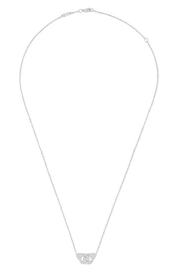 Women's Dinh Van Menottes Trace Pave Diamond Necklace
