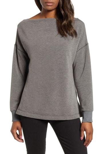 Women's Caslon Off Duty Slash Neck Top - Grey