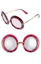 Women's Dolce & Gabbana 50mm Round Sunglasses - Fuchsia