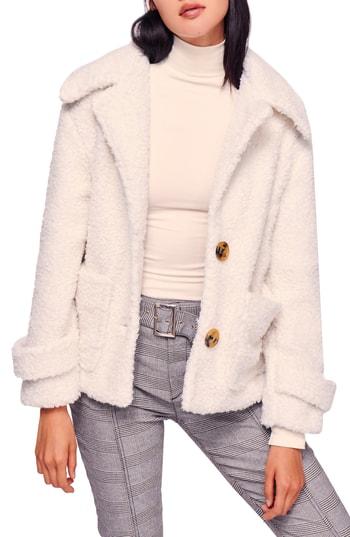 Women's Free People So Soft Faux Fur Peacoat - Ivory