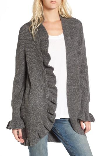 Women's Hinge Ruffle Cardigan - Grey