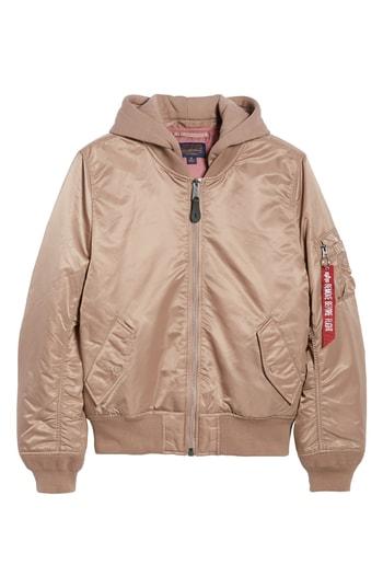Men's Alpha Industries Ma-1 Natus Hooded Bomber Jacket - Purple