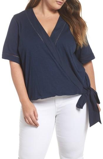 Women's Caslon Tie Front Wrap Top
