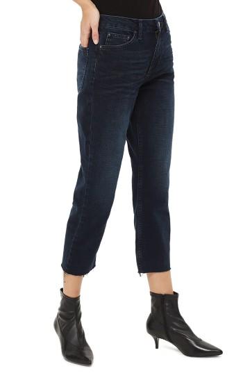 Petite Women's Topshop Raw Hem Straight Leg Jeans