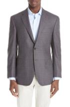 Men's Canali Classic Fit Check Wool & Cashmere Sport Coat Us / 54 Eu L - Brown