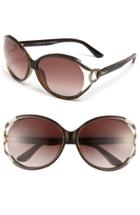 Women's Salvatore Ferragamo 59mm Oversized Sunglasses - Dark Brown/ Brown Gradient