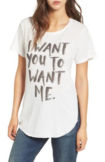 Women's Junk Food I Want You Graphic Tee - White