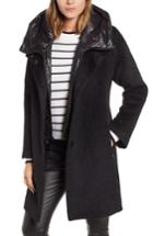 Women's Trina Turk Coat With Hooded Bib - Black