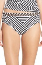 Women's Tommy Bahama Fractured Stripe Bikini Bottoms - Black