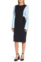 Women's Lewit Bias Cut Pinstripe Jumper Dress - Blue