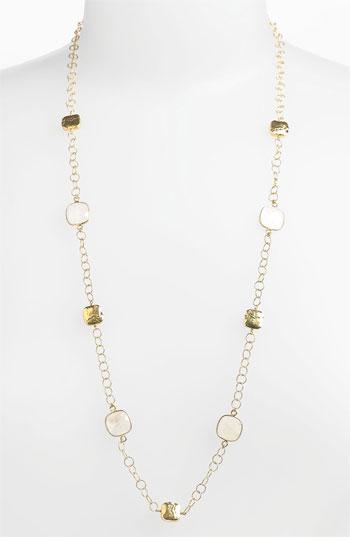 Argento Vivo 'bauble Bar' Long Square Station Necklace (nordstrom Exclusive) Gold/ Moonstone