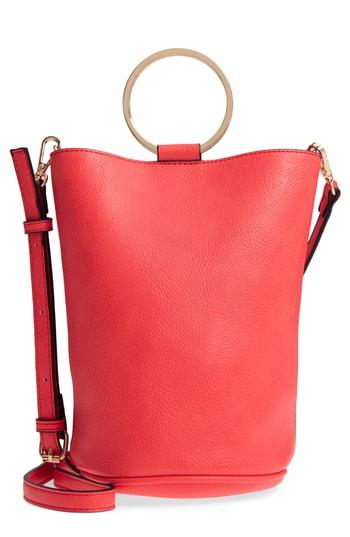 Mali + Lili Ilia Vegan Leather Ring Handle Bucket Bag - Pink