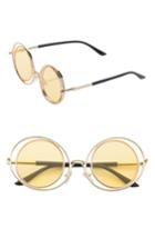 Women's Sunnyside La 55mm Round Sunglasses - Gold/ Yellow