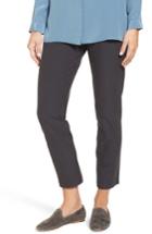 Petite Women's Eileen Fisher Stretch Crepe Ankle Pants, Size Petite P - Grey (regular & ) (online Only)