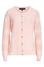 Women's St. John Collection Engineered Degrade Mesh Birdseye Knit Cardigan, Size - Pink