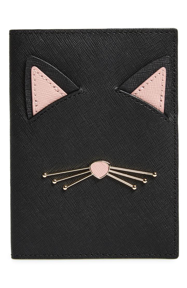 Kate Spade New York Cat's Meow Leather Passport Holder -