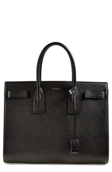 Saint Laurent 'medium Sac De Jour' Grained Leather Tote Noir