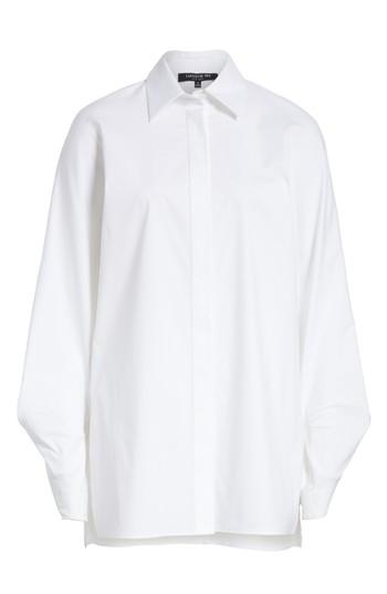 Women's Lafayette 148 New York Victoria Cotton Blend Blouse - White