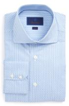 Men's David Donahue Trim Fit Box Weave Dress Shirt 32/33 - Blue