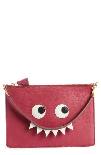 Anya Hindmarch Eyes Leather Zip Pouch - Red