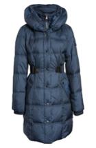 Women's Larry Levine Quilted Down & Feather Fill Coat - Blue