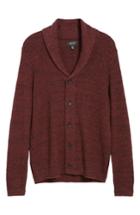 Men's Nordstrom Men's Shop Shawl Collar Cardigan, Size - Burgundy
