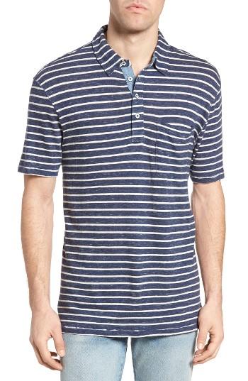 Men's True Grit Indigo Stripe Polo