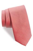 Men's Nordstrom Men's Shop Herschel Solid Silk Skinny Tie, Size - Red