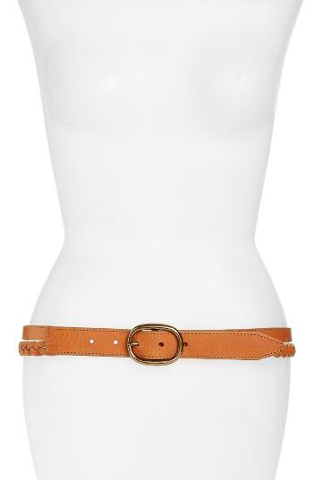 Women's Rag & Bone Calla Braided Leather Hip Belt - Tan