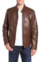 Men's Andrew Marc Emerson Lightweight Leather Moto Jacket - Brown