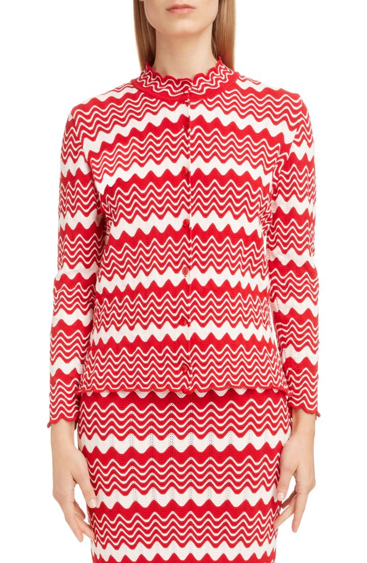 Women's Simone Rocha Wiggle Rib Cardigan - Red