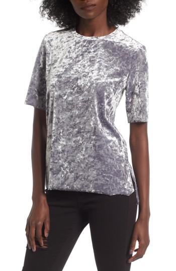 Women's Bp. Crushed Velour Tee, Size - Grey