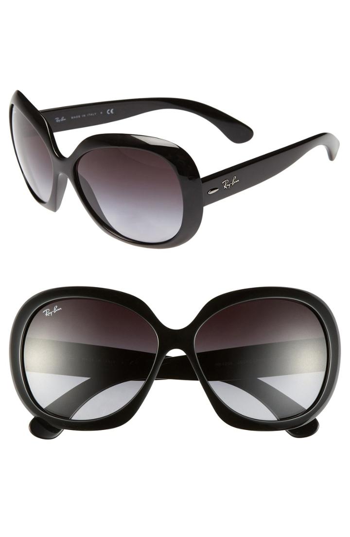 Women's Ray-ban Large Vintage Round Frame Sunglasses - Black Gradient
