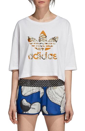 Women's Adidas Originals X The Farm Company Crop Tee - White
