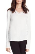 Women's Michael Stars Lace Detail Cotton Blend Slub Tee, Size - White
