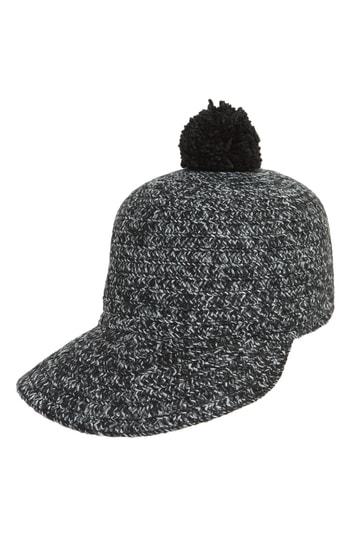 Women's Leith Pom Tweed Cap - Black