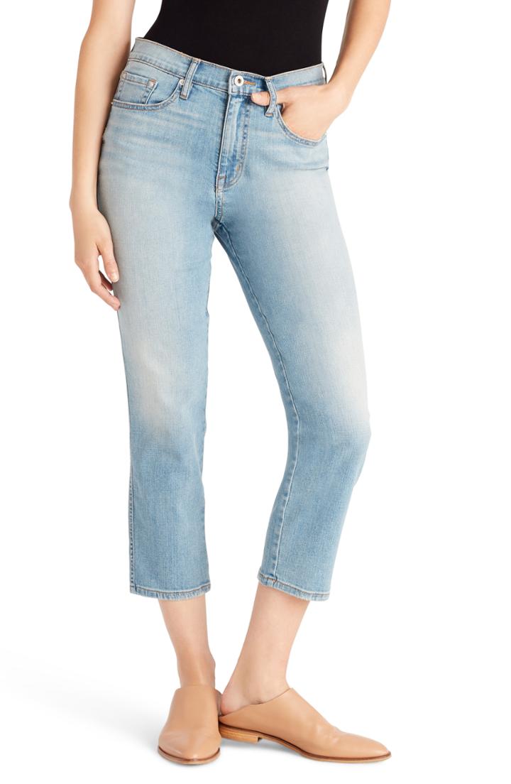 Women's Ella Moss High Waist Crop Straight Leg Jeans - Blue