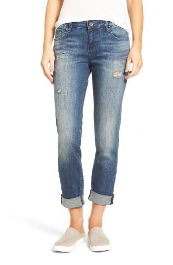 Women's Kut From The Kloth Catherine Roll Cuff Boyfriend Jeans - Blue
