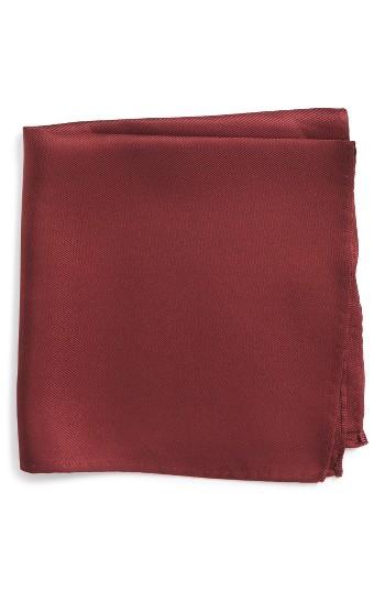 Men's Nordstrom Men's Shop Solid Silk Pocket Square, Size - Red
