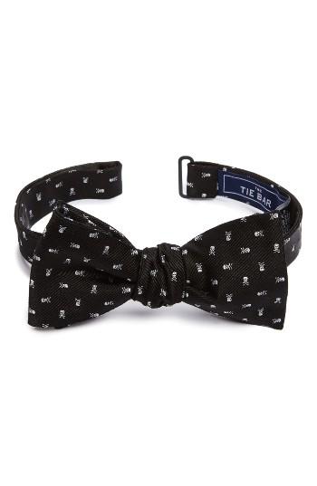 Men's The Tie Bar Mini Skull & Crossbones Silk Bow Tie