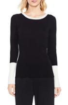 Women's Vince Camuto Colorblock Ribbed Sweater - Black